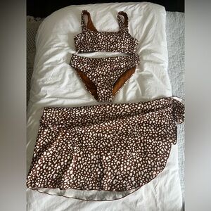 Bikini with matching cover up tie skirt